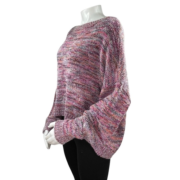 💕Wild Fable Pink Eyelash Tinsel Knit Drop Shoulder Scoop Neck Sweater NEW💕 - Picture 5 of 9